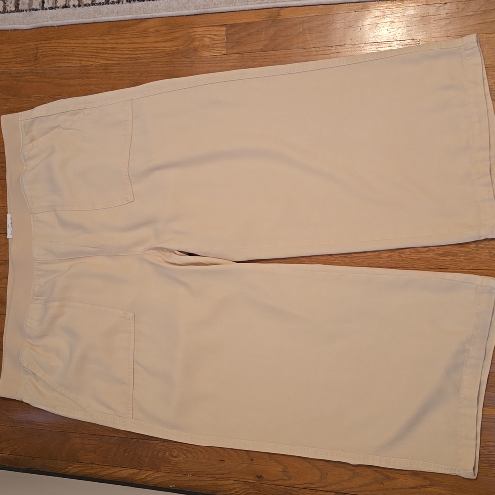 ST. JOHNS BAY BRAND WOMEN'S PLUS SIZE CREAM COLOR WIDE LEG PANTS SIZE 2X